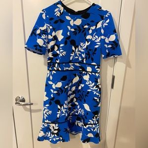 Maggy London Short Sleeve Ruffle Hem A-Line Dress